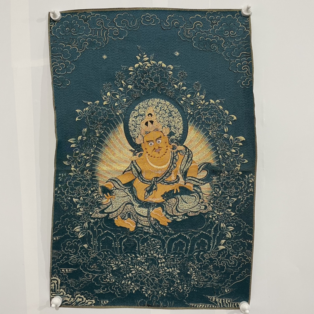 Embroidery Yellow - Haft Thangka, buddyzm tybetański, jedwabny brokat,