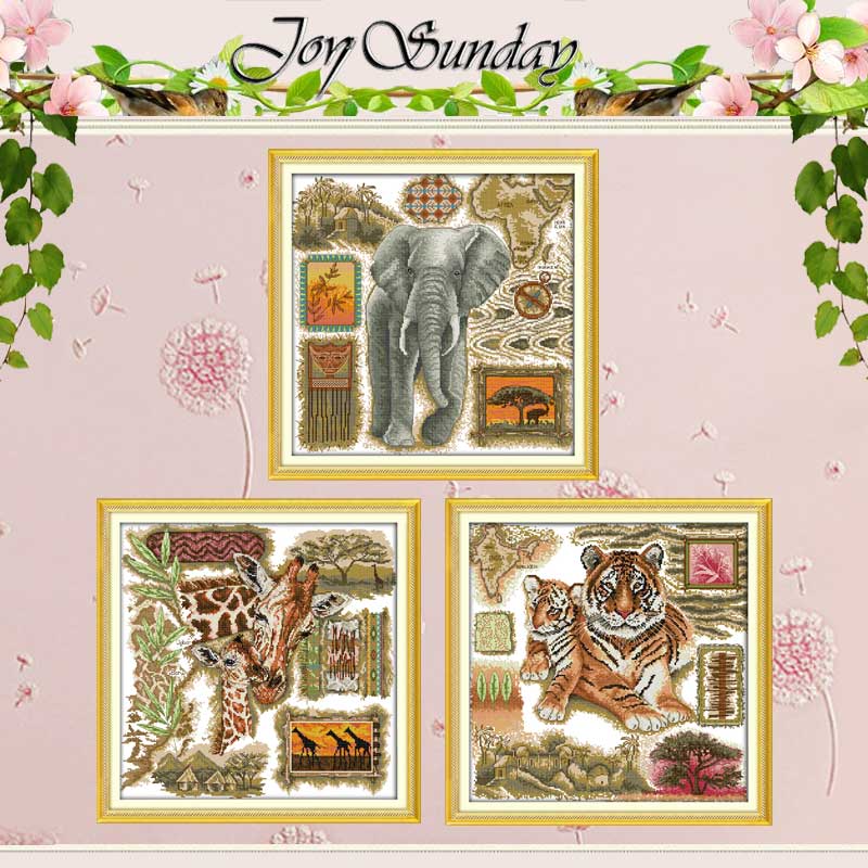 Embroidery Tas - Zwierzęta afrykańskie CountedCross Stitch zestaw 11CT