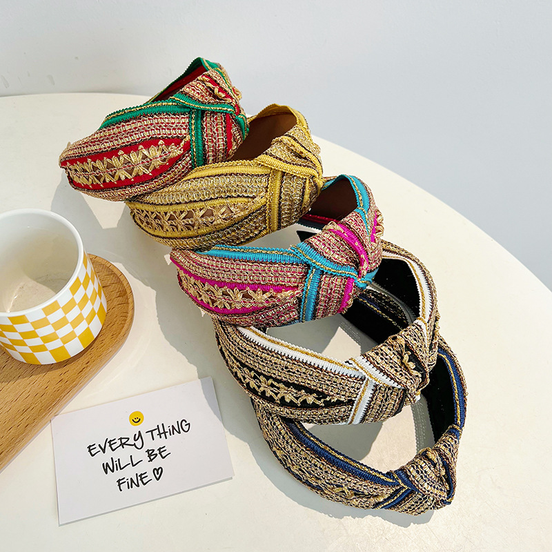 Embroidery Knot - Kobiety dziewczęta Vintage artystyczny haft złoty