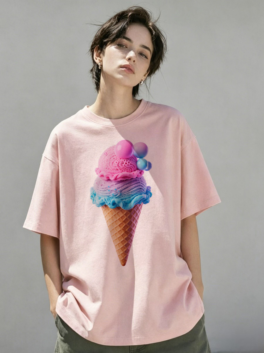 Embroidery Chain Stitch - T-shirty dziewczęce z elastycznym szwem, wygodne,