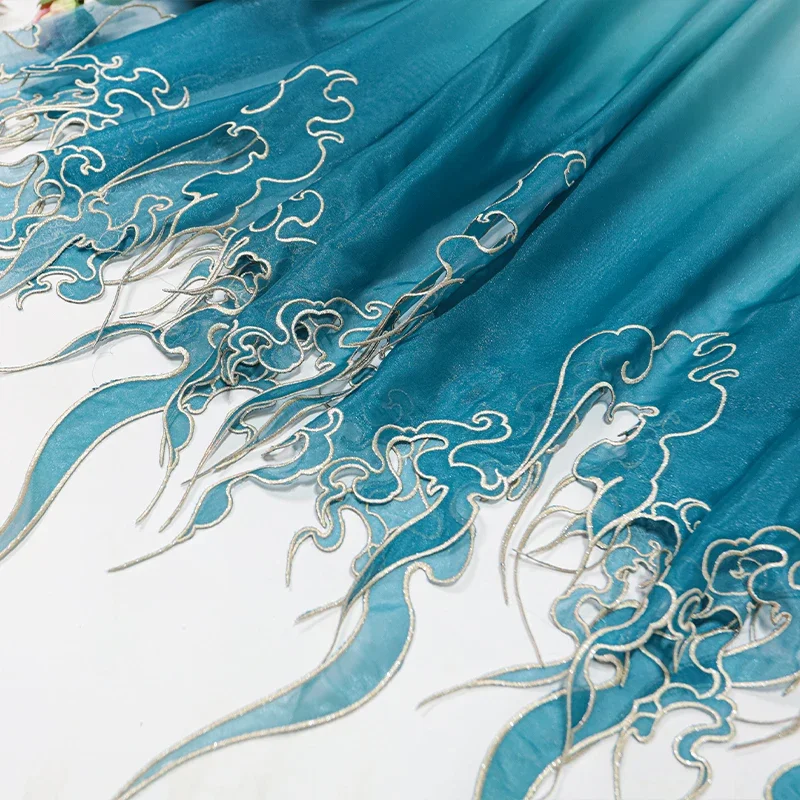 Embroidery Designer - Tkanina w stylu chińskim z haftem,
