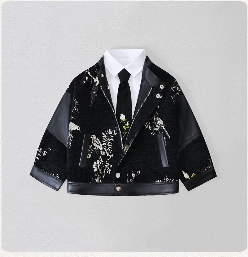 Embroidery Uniforms - Kurtka motocyklowa dla chłopców z haftem,