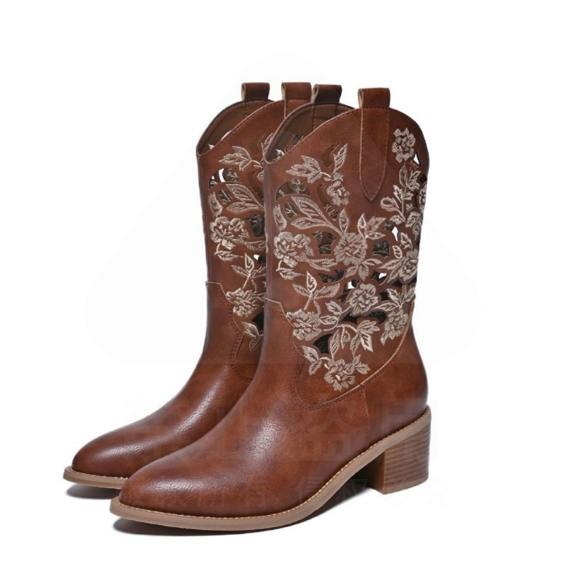 Embroidery Designer - Retro Damskie Buty Wykwintne Kowbojki z