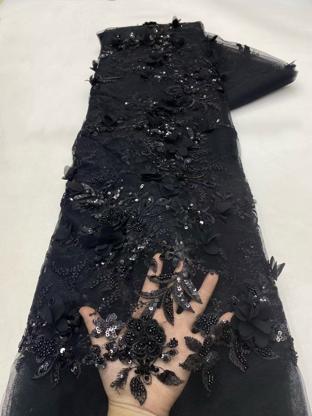 Embroidery Net Fabric - Sukienki damskie Coomiya, haftowane, z koralikami,