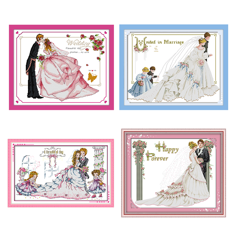 Embroidery Tas - Seria ślubna liczenie ściegiem krzyżykowym 11CT
