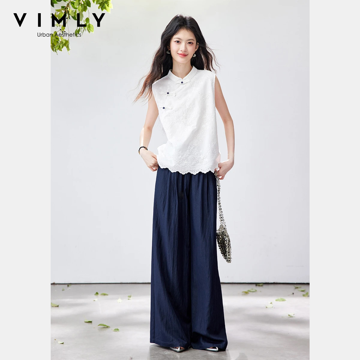 Embroidery Uniforms - VIMLY Dwuczęściowy Zestaw Spodni w Stylu