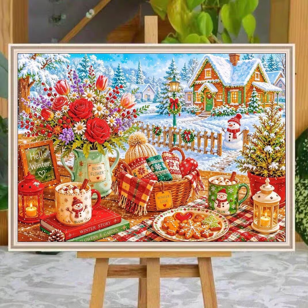 Embroidery Tas - Zestawy do haftu krzyżykowego z zimowym