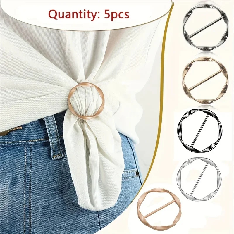 Embroidery Knot - 5 szt. Modne metalowe okrągłe klipsy