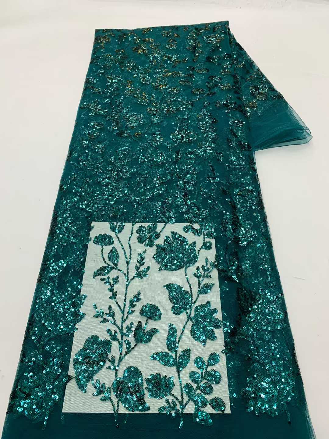 Afrykańska koronka z cekinami, – Embroidery Net Fabric recenzja i cena