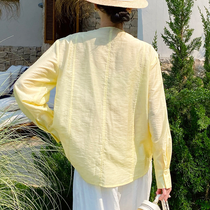 Koszula damska w stylu francus – Embroidery Yellow recenzja i cena