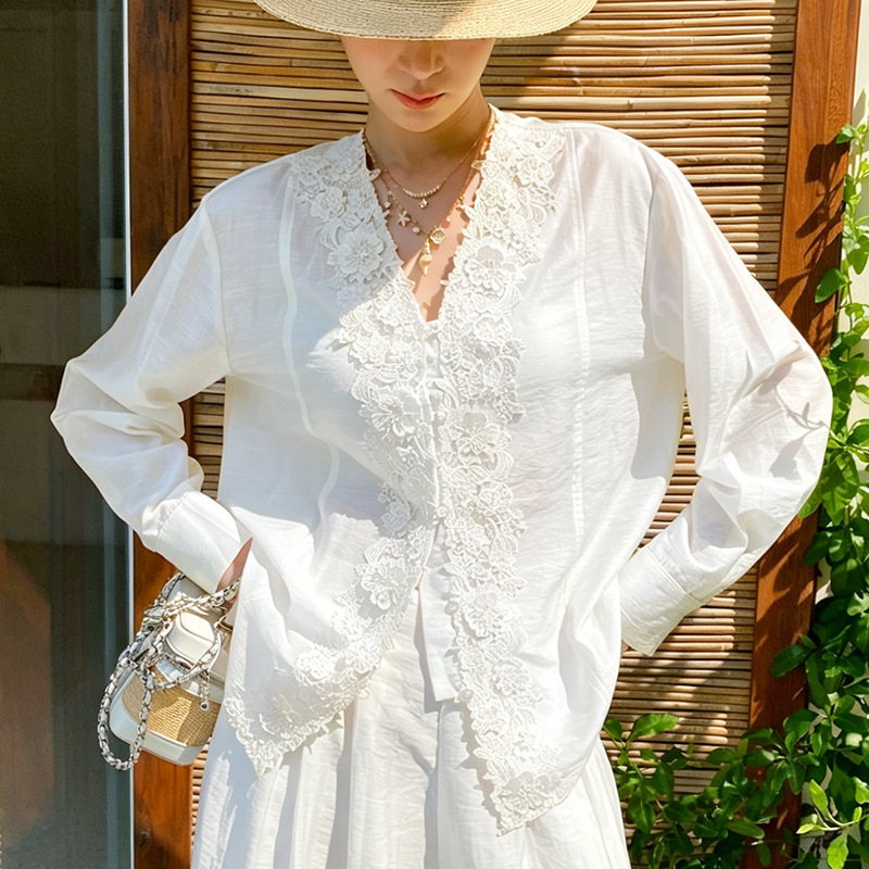 Koszula damska w stylu francus – Embroidery Yellow recenzja i cena