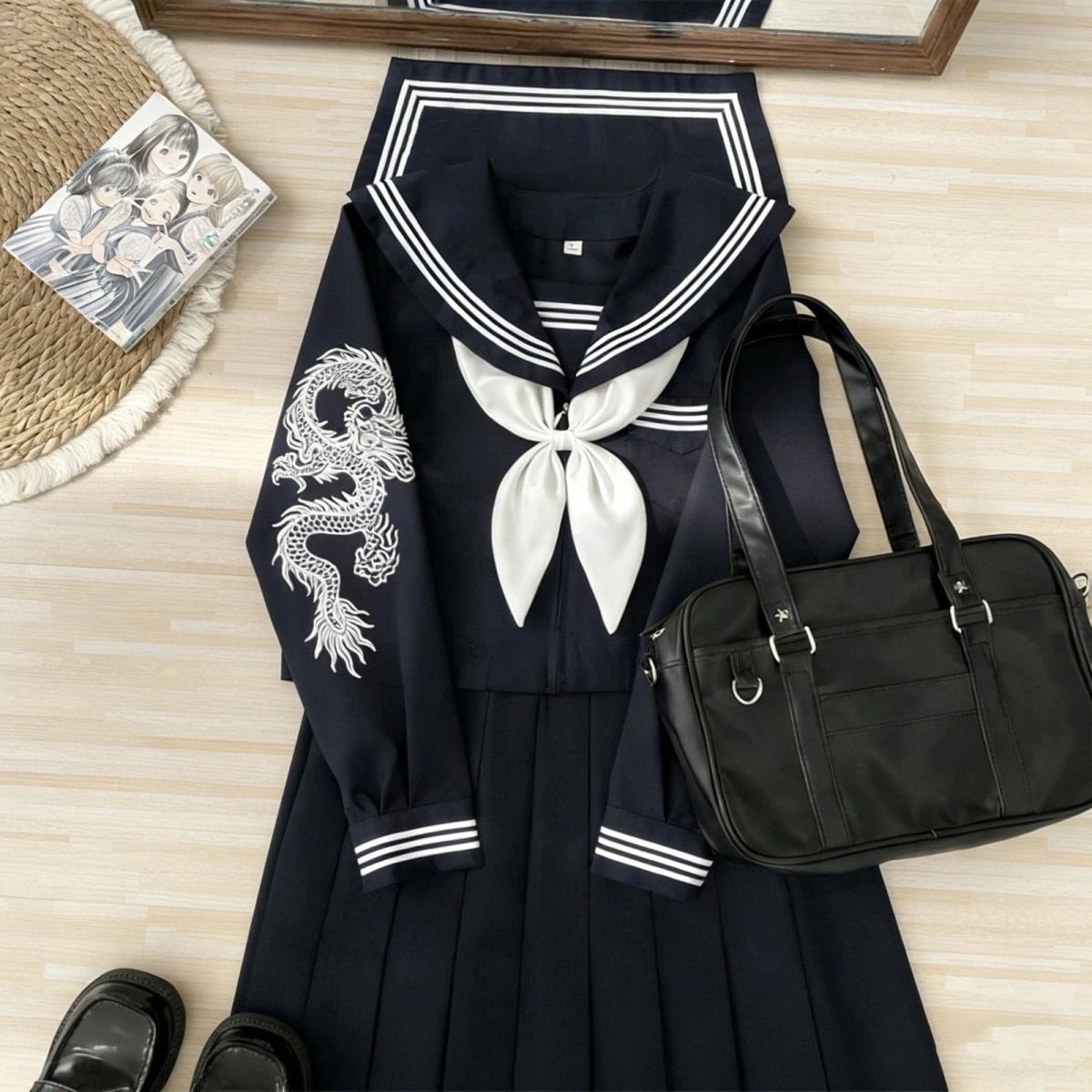 Japoński Dark Goth Punk Strój  – Embroidery Uniforms recenzja i cena