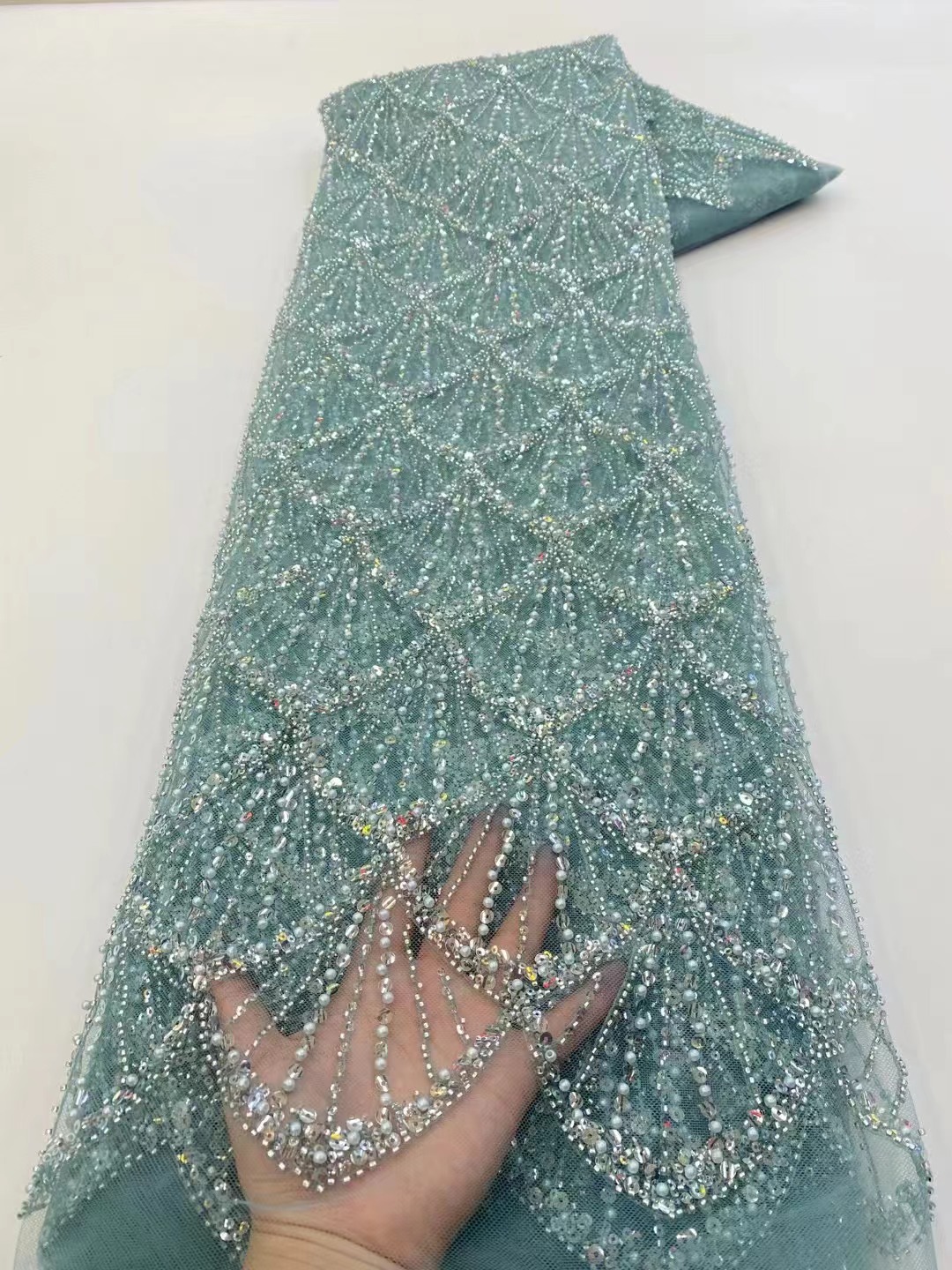 Afrykańska tiulowa koronka z c – Embroidery Net Fabric recenzja i cena