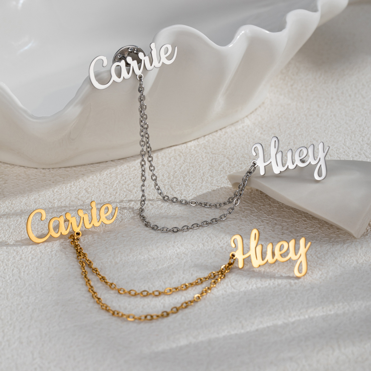 Modne przypinki z 2 imionami D – Embroidery Name recenzja i cena