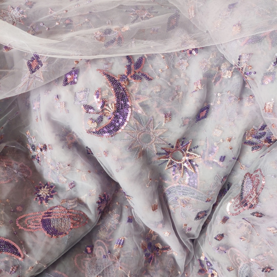 0,5 metra fioletowa koronka si – Embroidery Net Fabric recenzja i cena