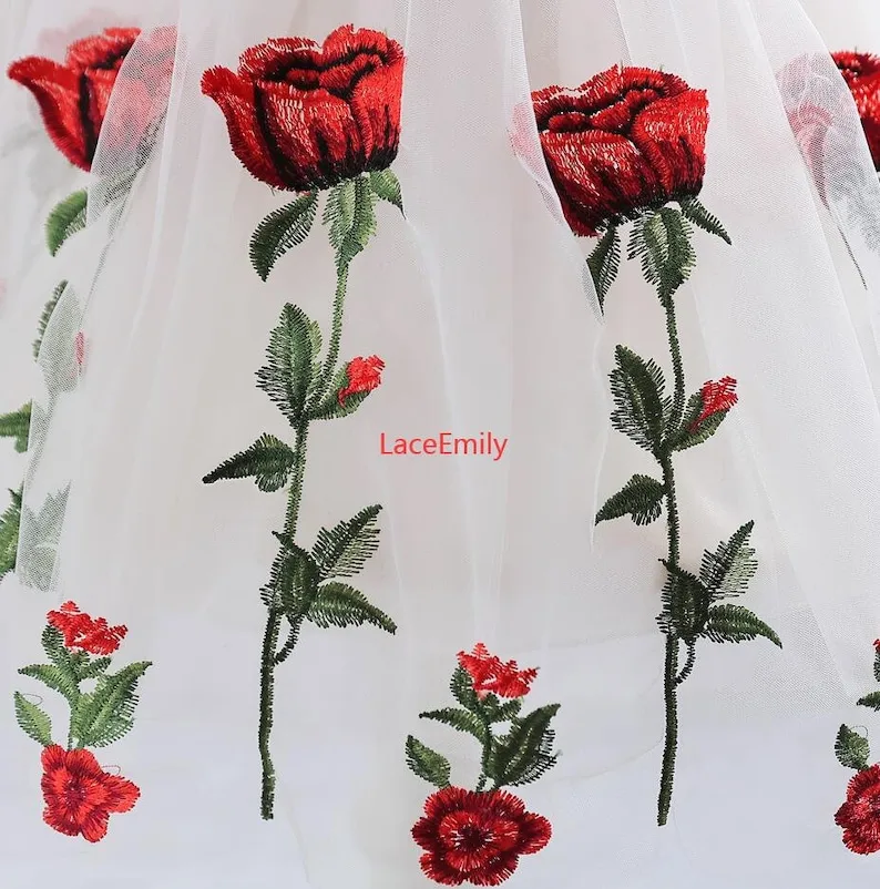 Czerwona Róża Koronka Kwiatowy – Embroidery Rose recenzja i cena