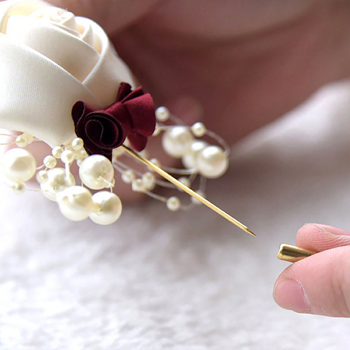 1 sztuka butonierki ślubnej z  – Embroidery Knot recenzja i cena