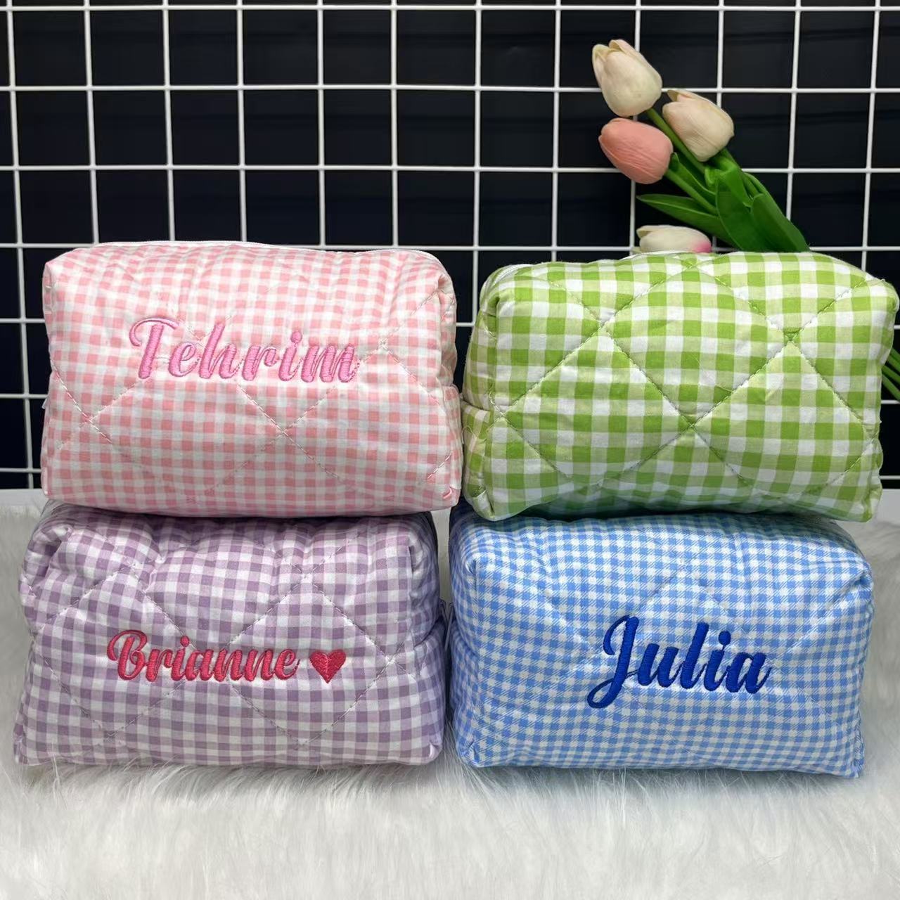Kosmetyczka w paski o dużej po – Embroidery Name recenzja i cena